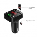 FM Transmitter bluetooth, USB, micro SD en dubbele oplader